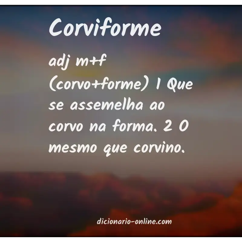 Significado de corviforme