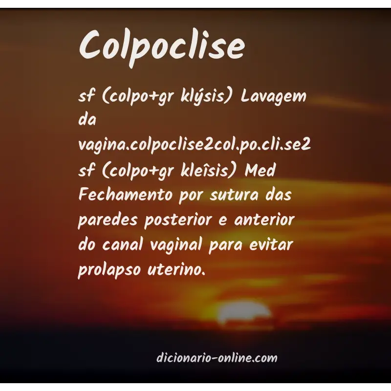 Significado de colpoclise