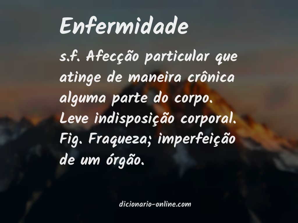 Significado de enfermidade