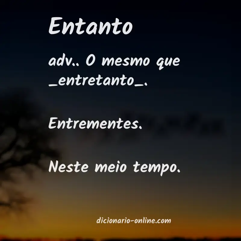Significado de entanto