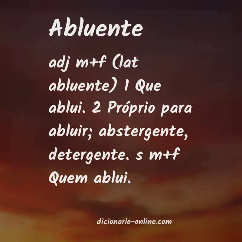 Significado de abluente