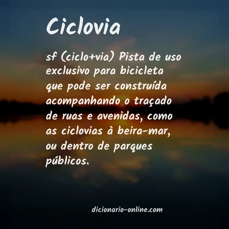 Significado de ciclovia