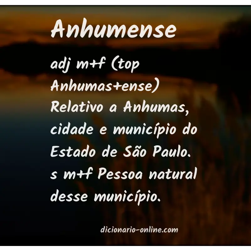 Significado de anhumense