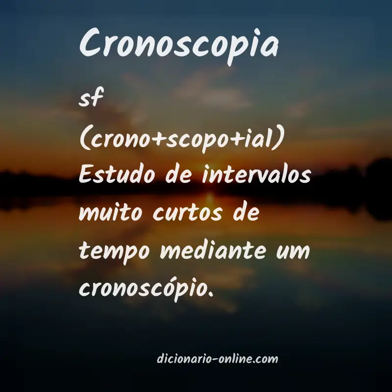 Significado de cronoscopia
