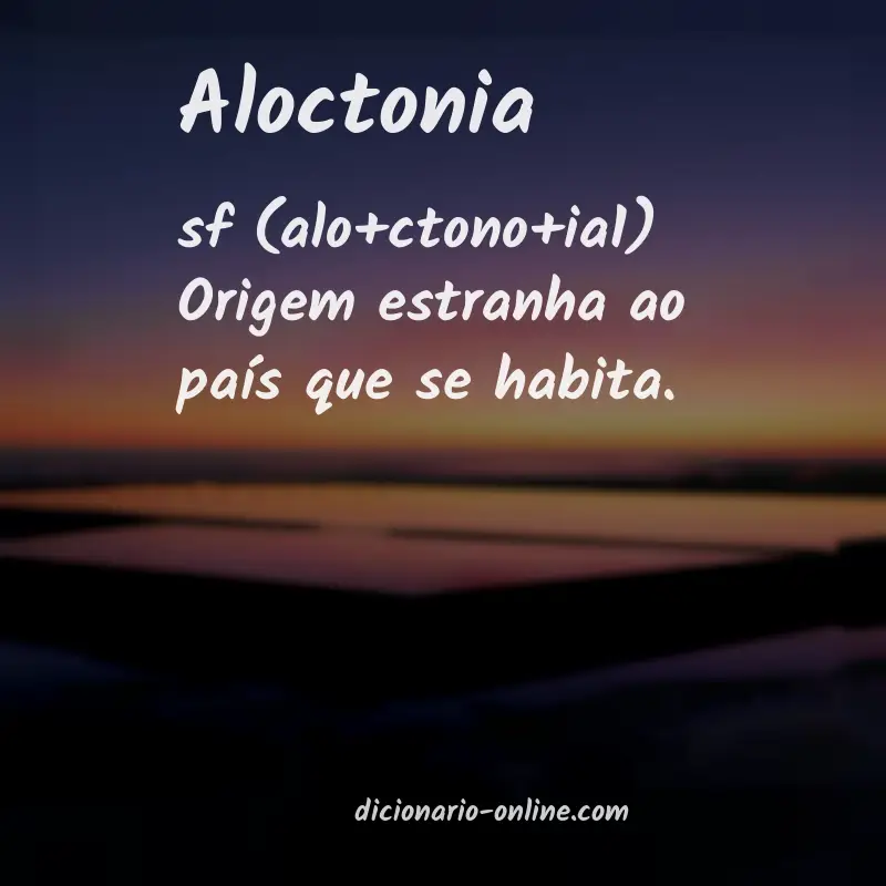 Significado de aloctonia