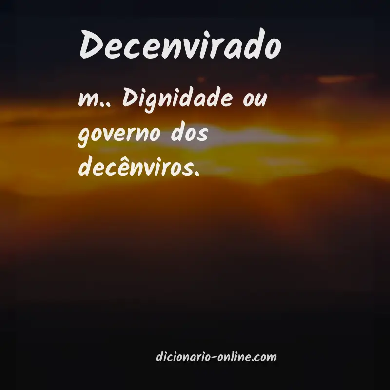 Significado de decenvirado
