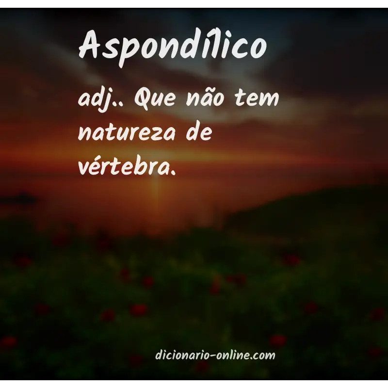 Significado de aspondílico