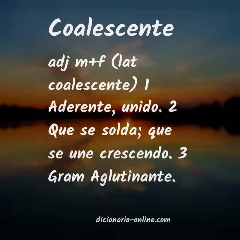 Significado de coalescente