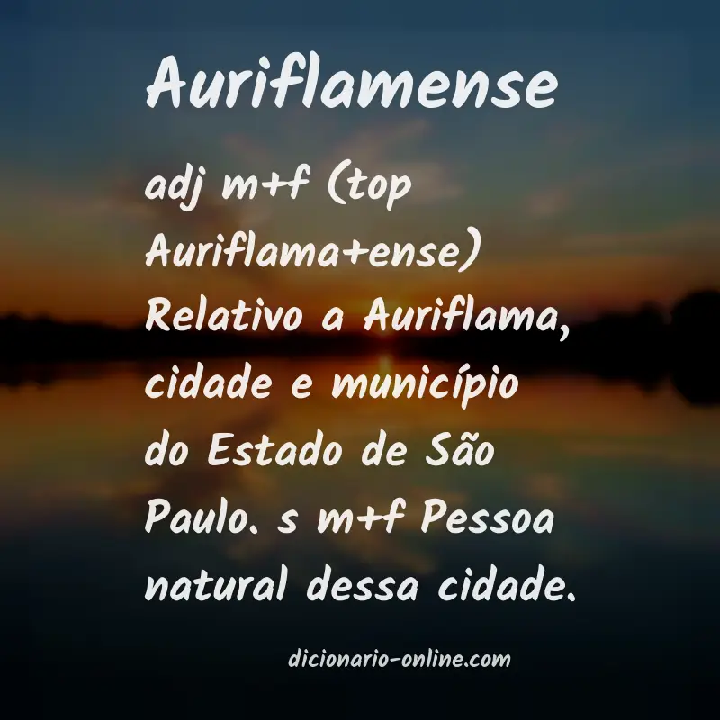 Significado de auriflamense