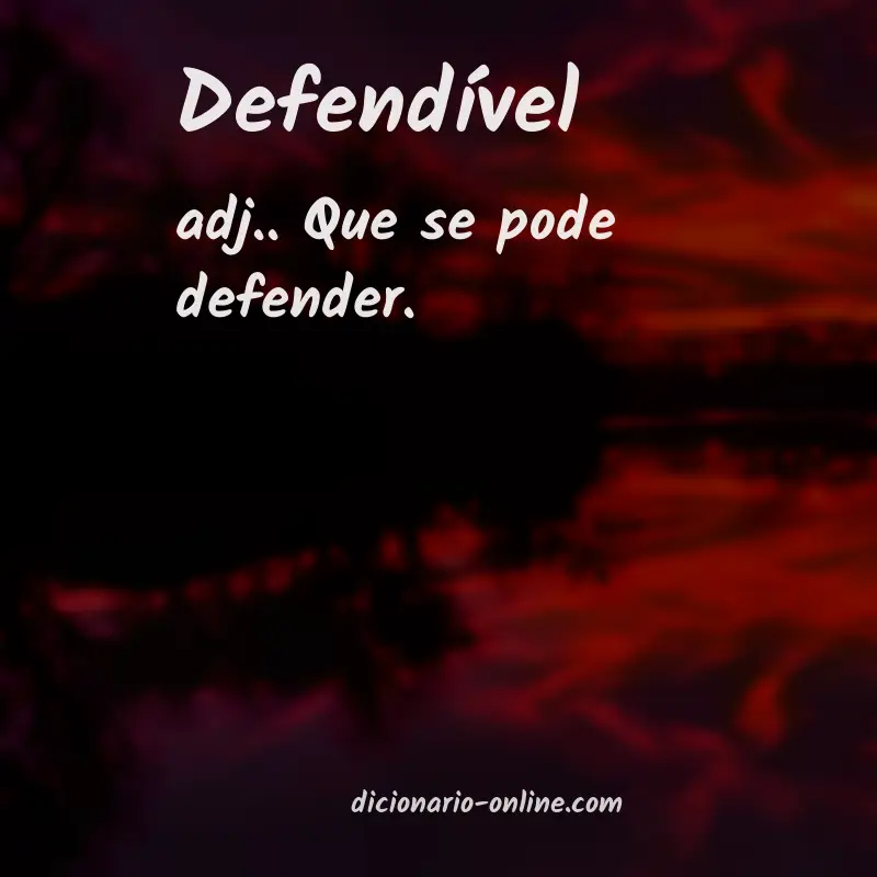 Significado de defendível