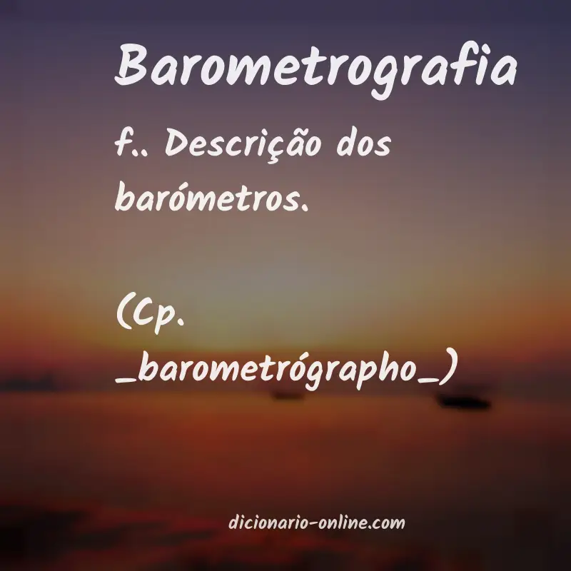 Significado de barometrografia