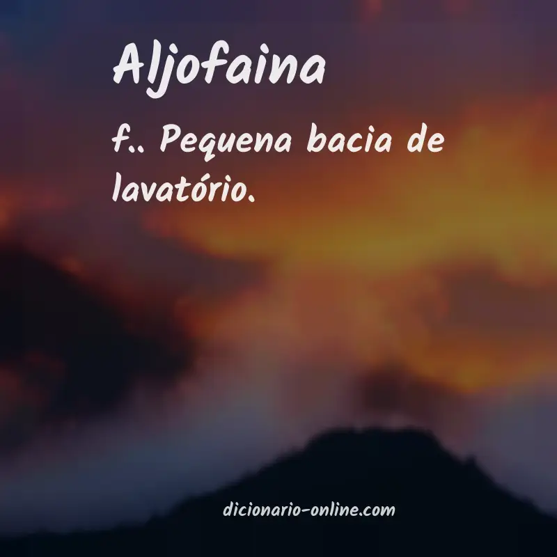 Significado de aljofaina