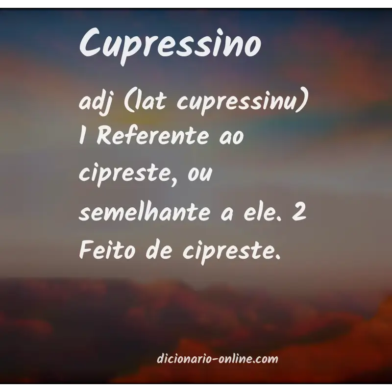 Significado de cupressino