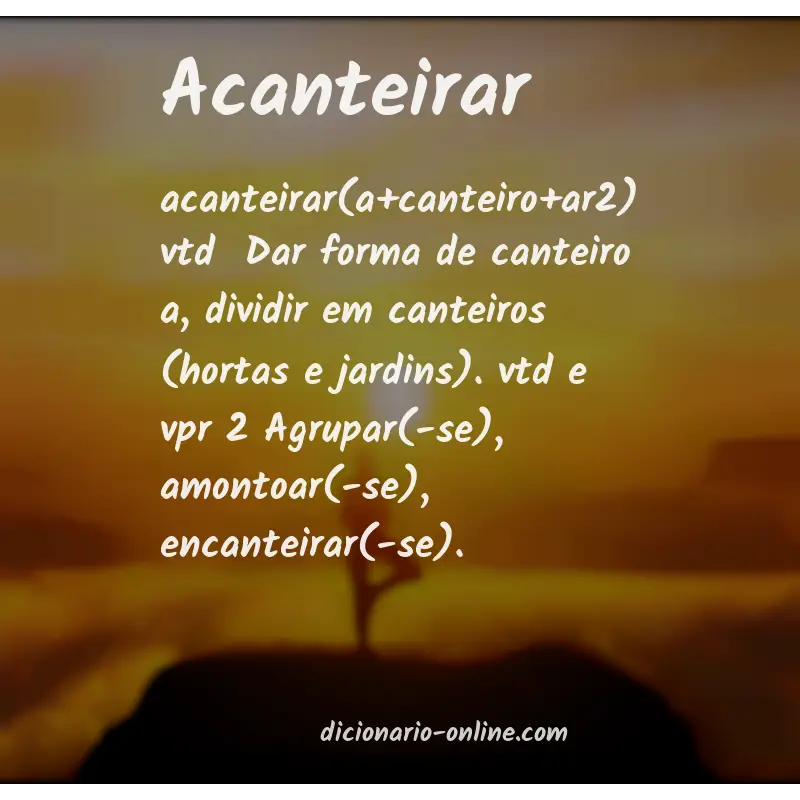 Significado de acanteirar