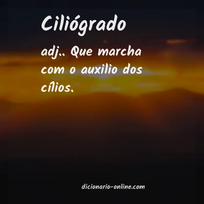 Significado de ciliógrado