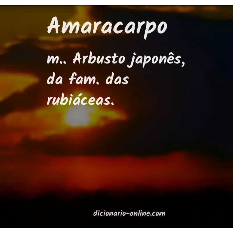 Significado de amaracarpo