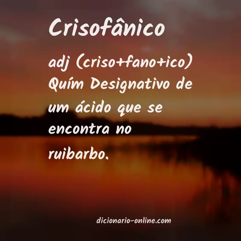 Significado de crisofânico