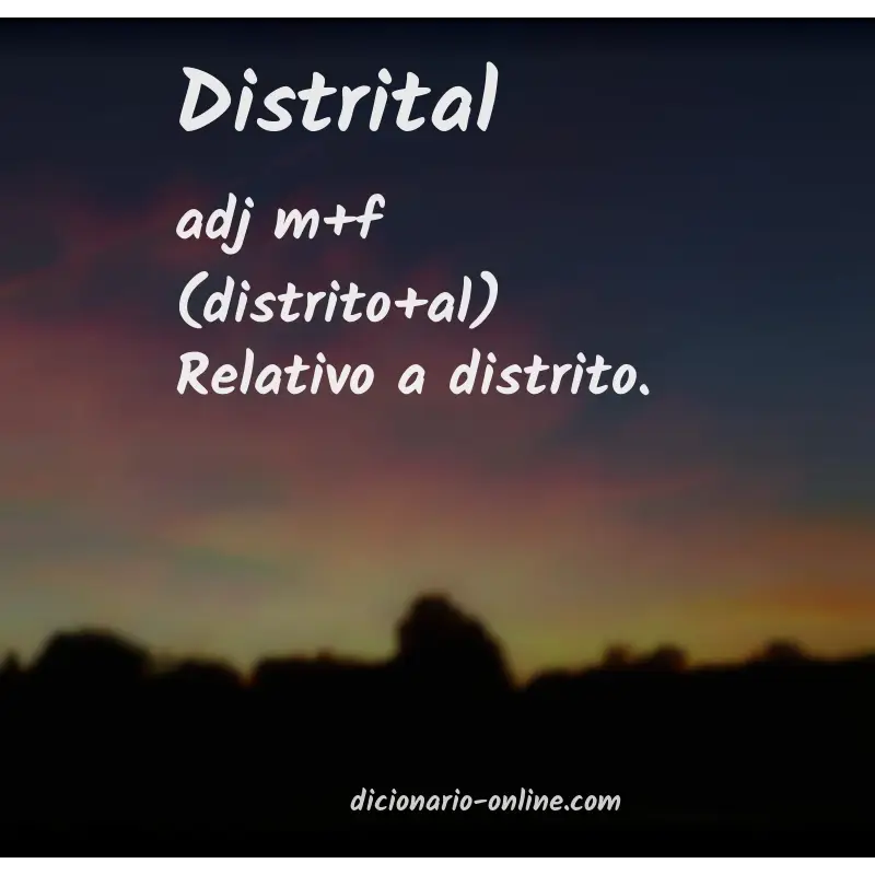 Significado de distrital