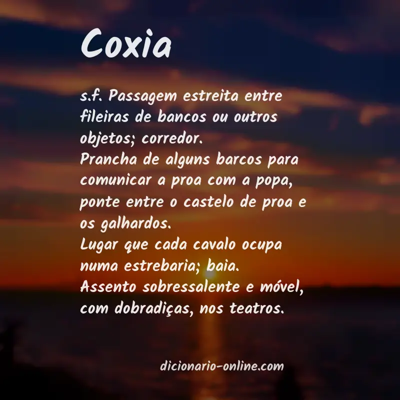 Significado de coxia
