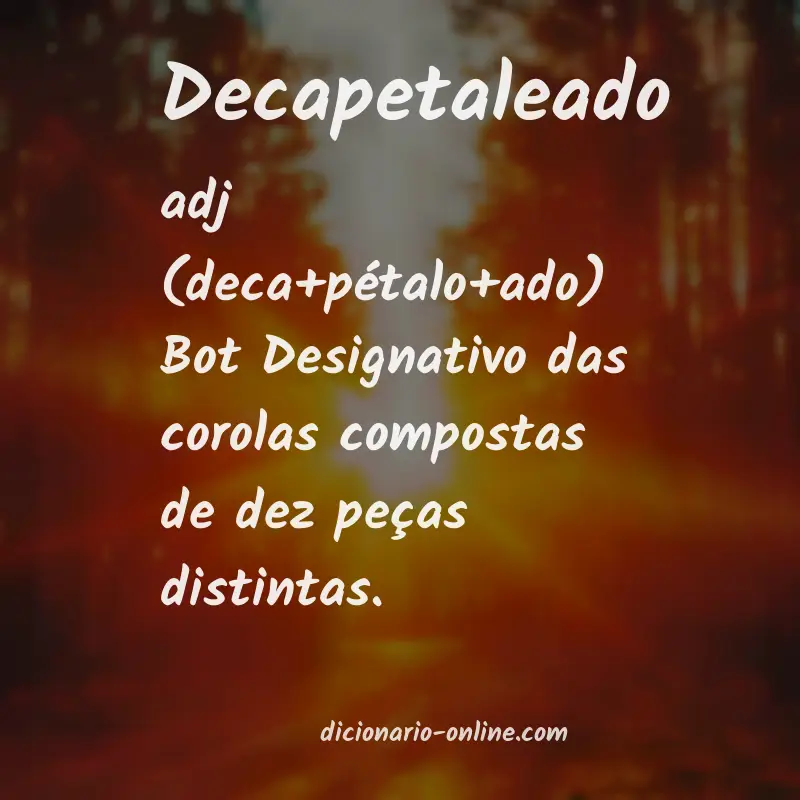 Significado de decapetaleado