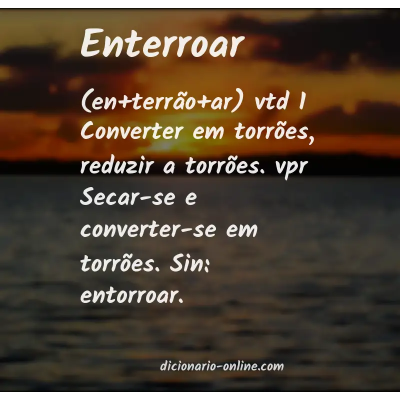 Significado de enterroar