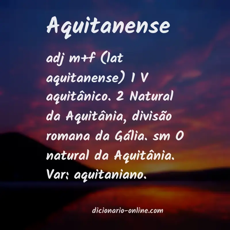Significado de aquitanense