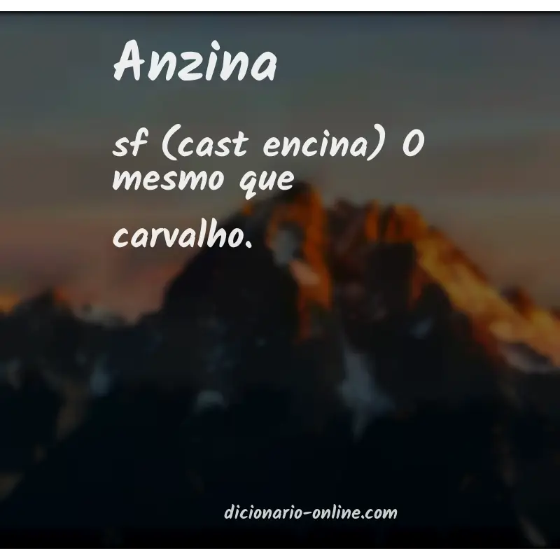 Significado de anzina