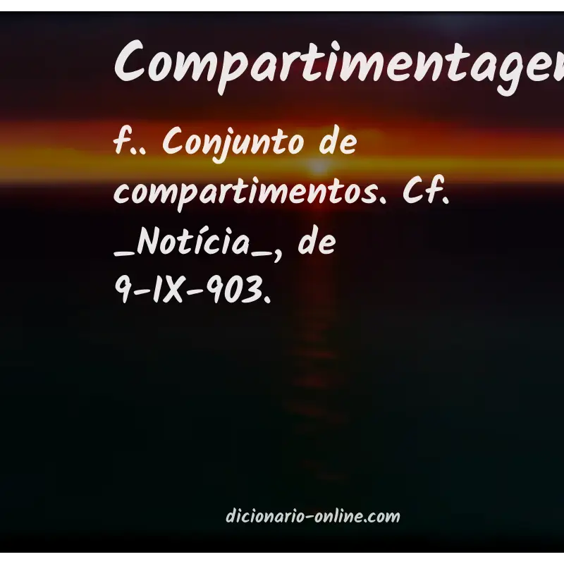 Significado de compartimentagem