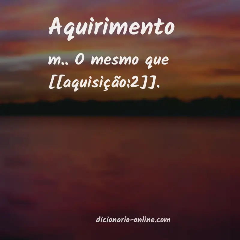 Significado de aquirimento