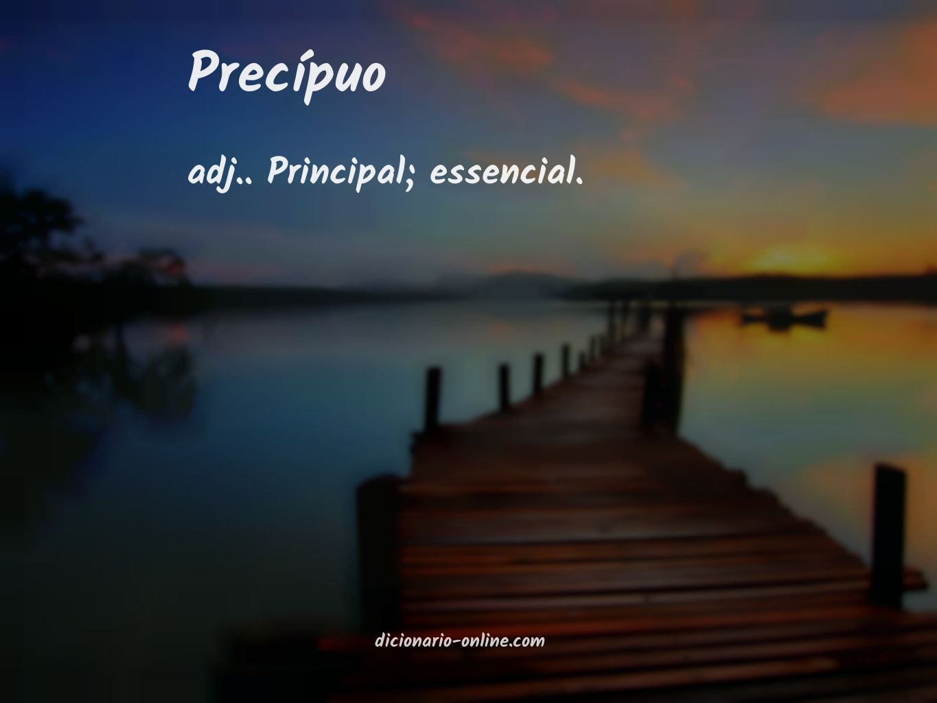 Significado de precípuo