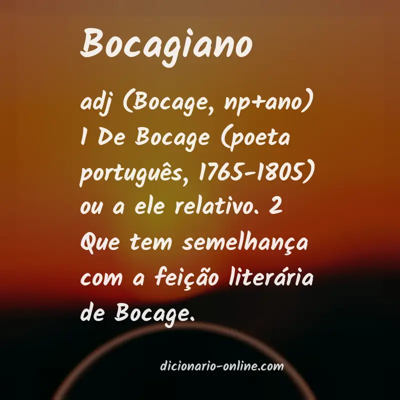 Significado de bocagiano