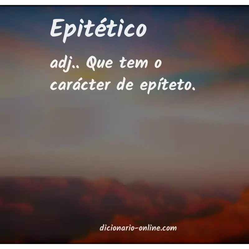 Significado de epitético