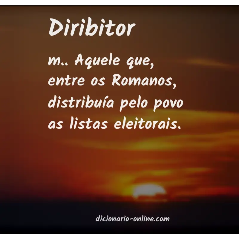 Significado de diribitor