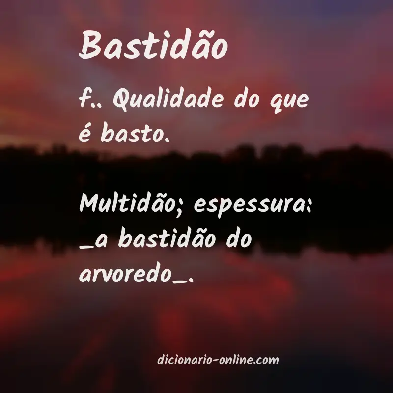 Significado de bastidão