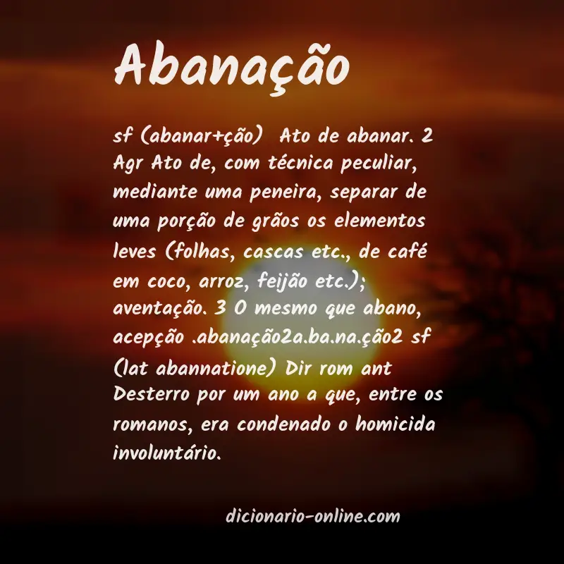 Significado de abanação