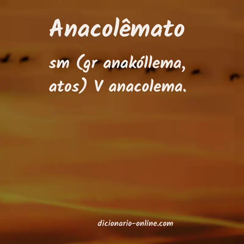 Significado de anacolêmato