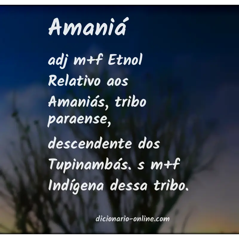 Significado de amaniá