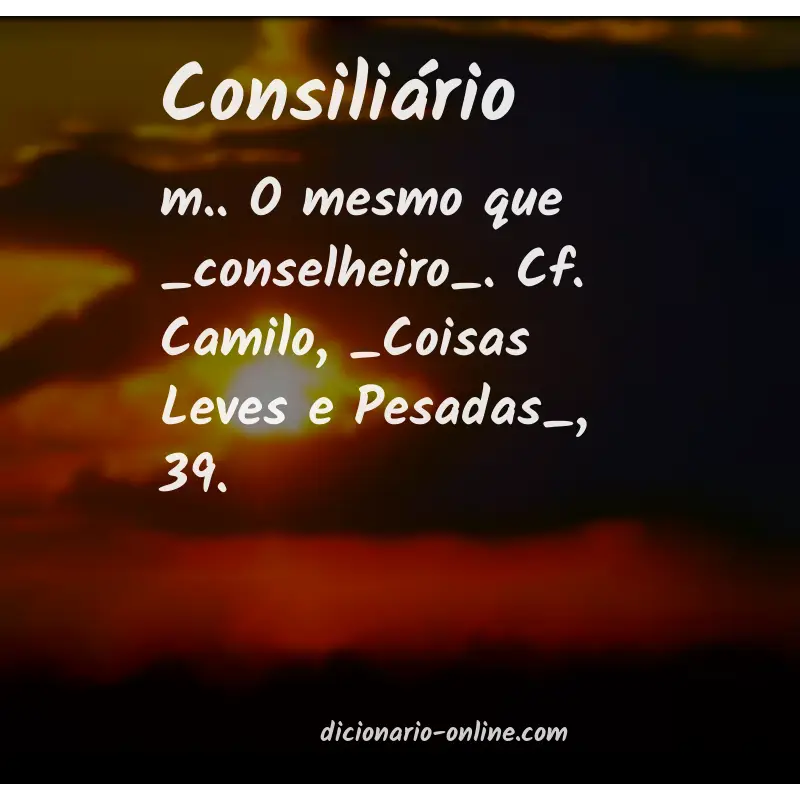 Significado de consiliário