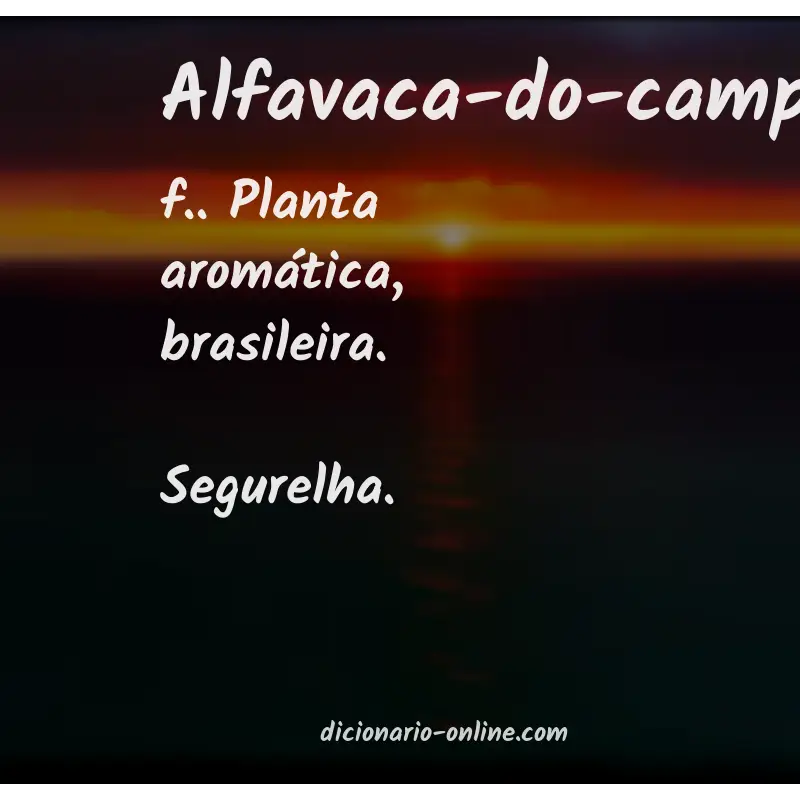 Significado de alfavaca-do-campo