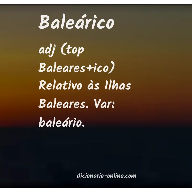 Significado de baleárico