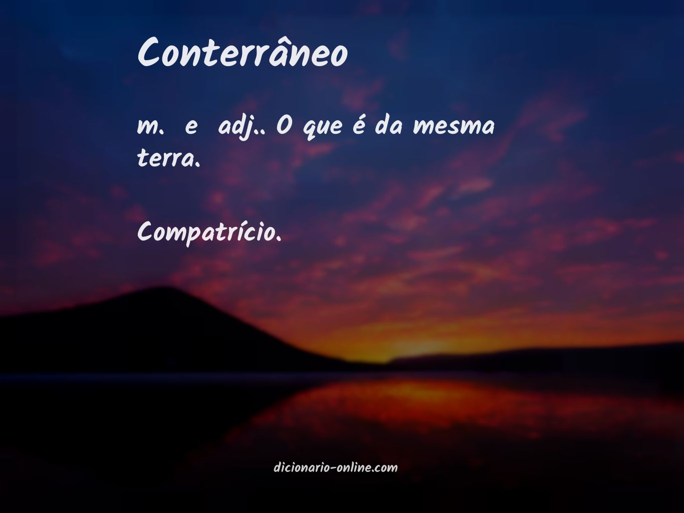 Significado de conterrâneo