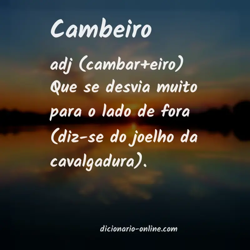 Significado de cambeiro