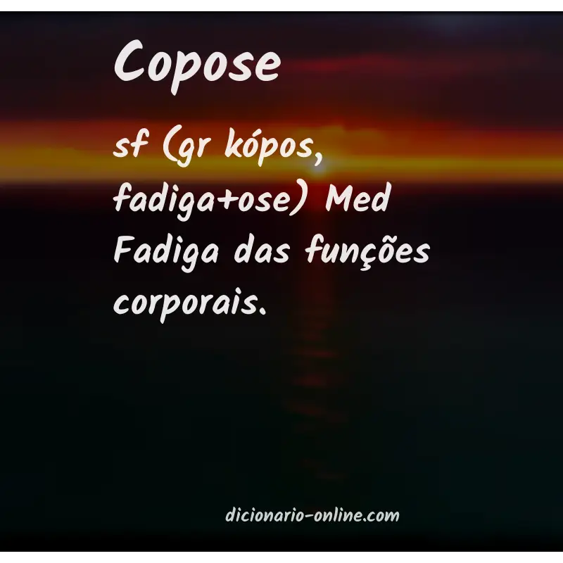 Significado de copose