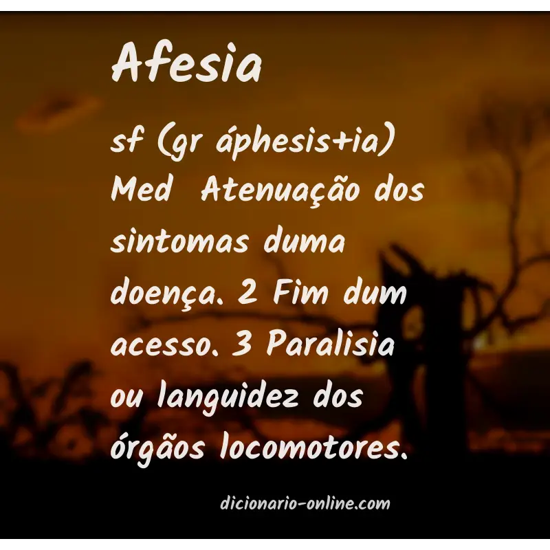 Significado de afesia
