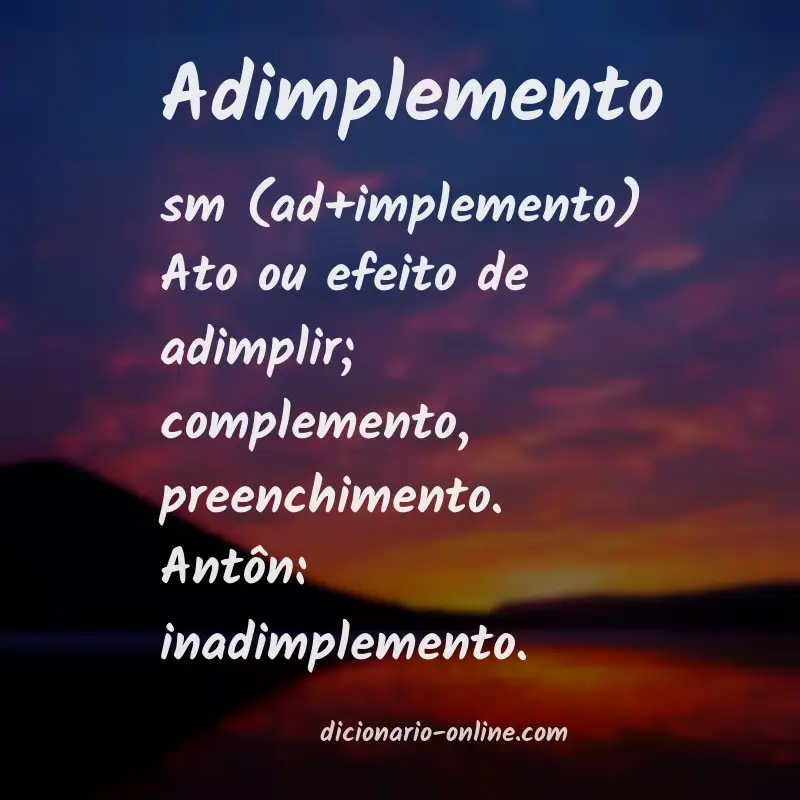 Significado de adimplemento