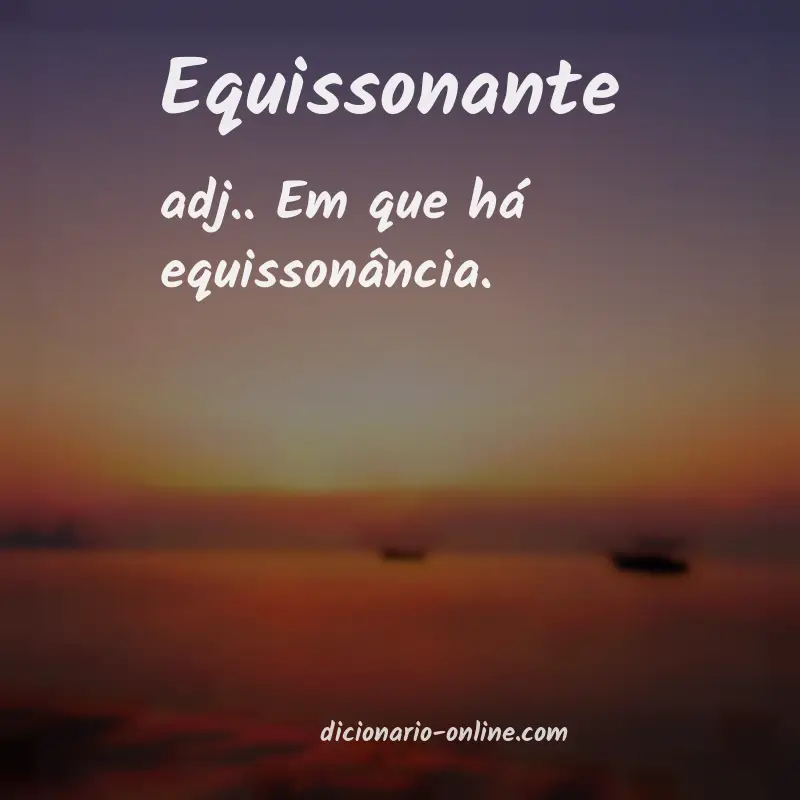 Significado de equissonante