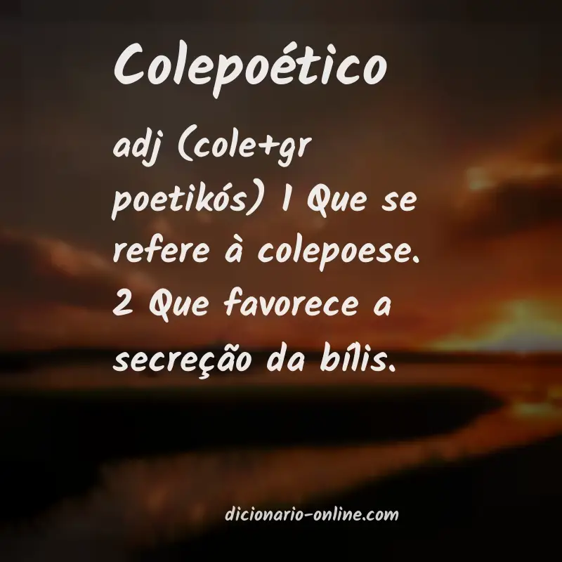 Significado de colepoético