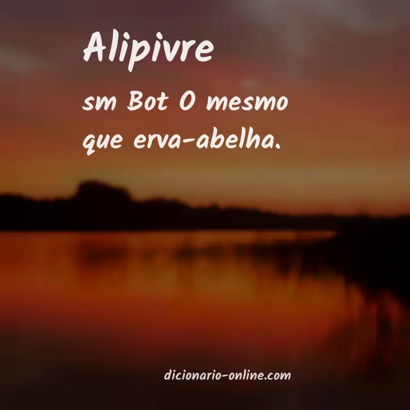 Significado de alipivre
