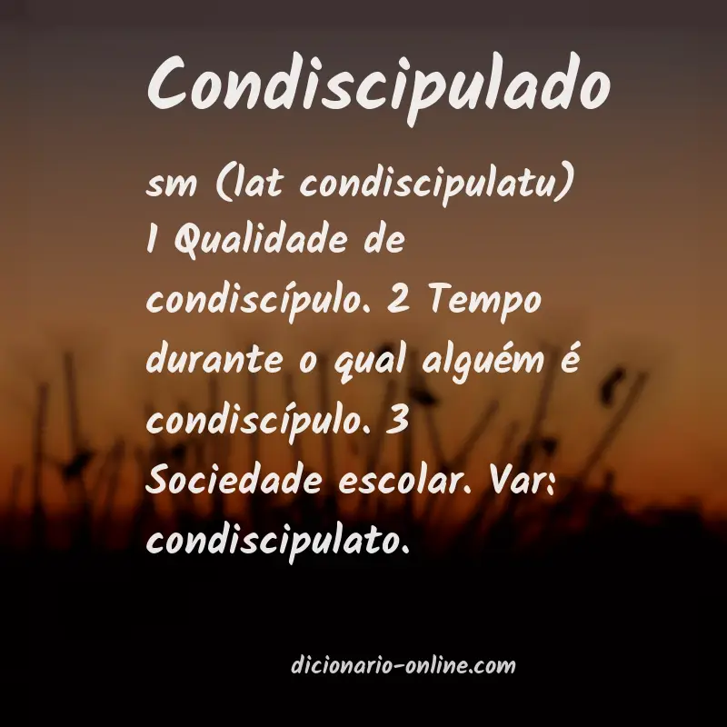 Significado de condiscipulado