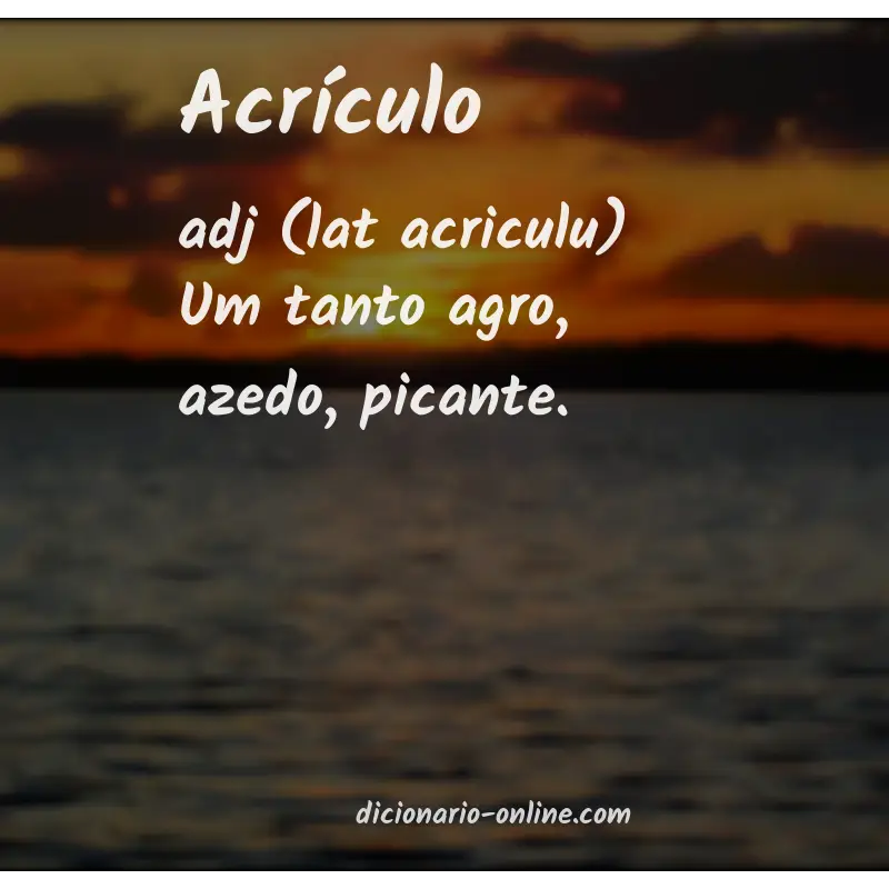 Significado de acrículo